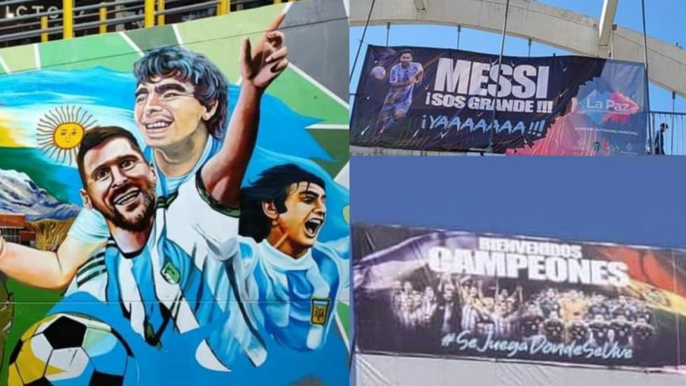 Polémica en La Paz por pasacalles del municipio y mural para recibir a Argentina