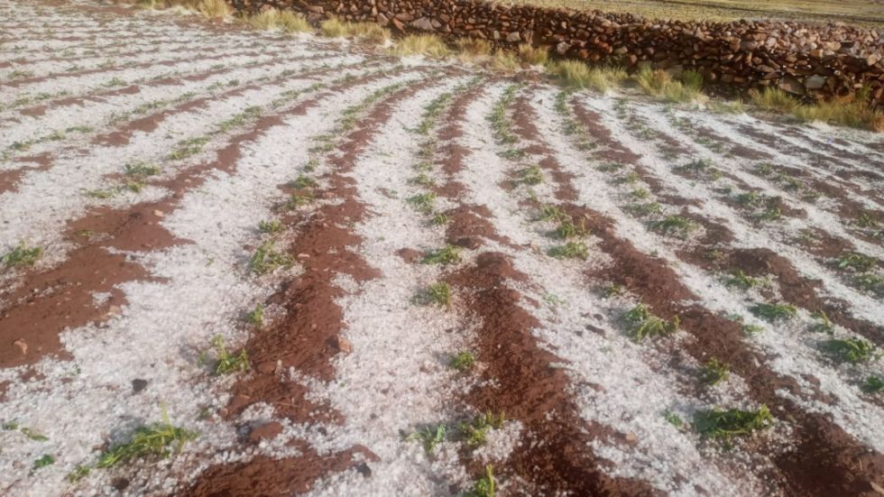 Granizo sorprende a Yunchará y Padcaya en medio de sequía en Tarija y el resto del país