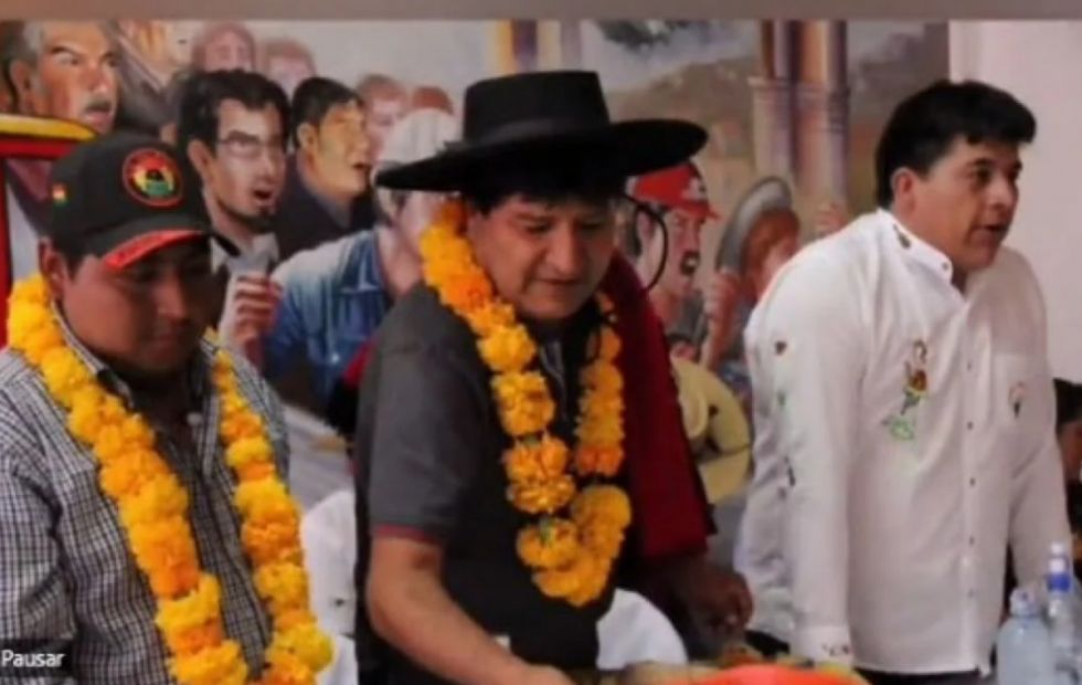 Evo Morales con Carlos Acosta
