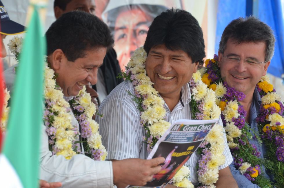Evo Morales con Carlos Brú