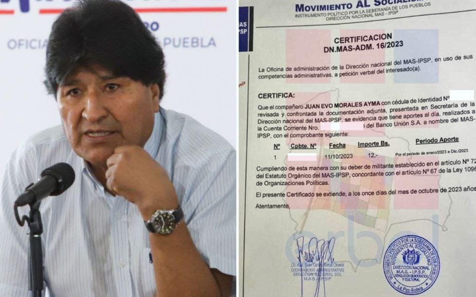 Evo tampoco cumplía requisito de aportes al día para el Congreso del MAS