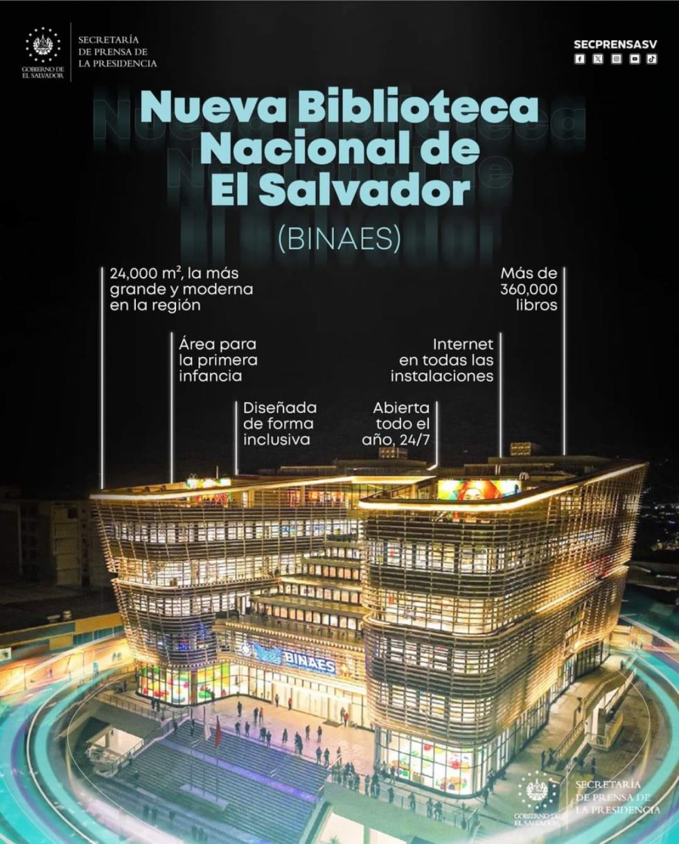 El Salvador estrena Binaes: La Biblioteca nacional más moderna de la región