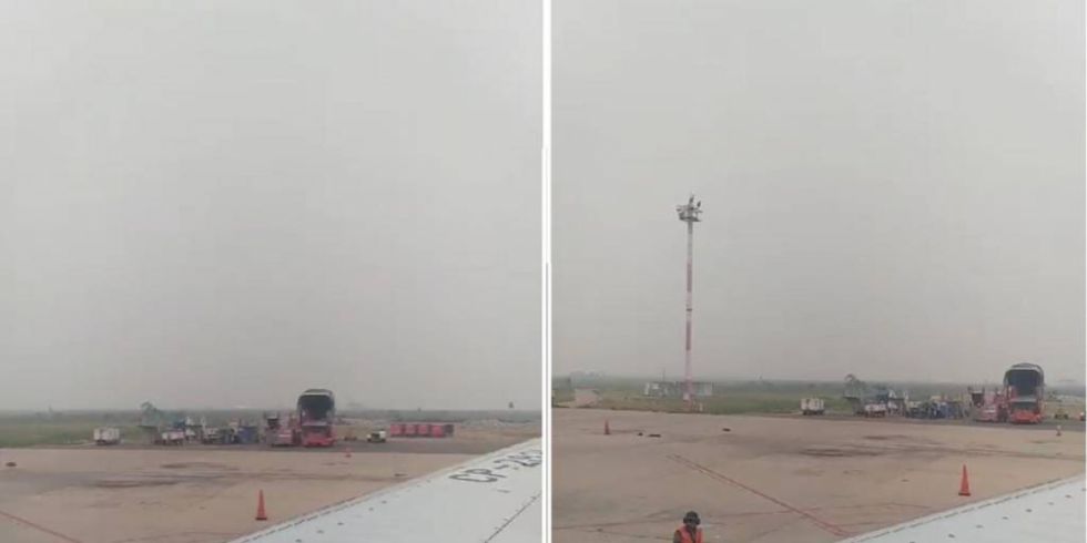 Por intenso humo se suspenden operaciones en Viru Viru y El Trompillo este domingo