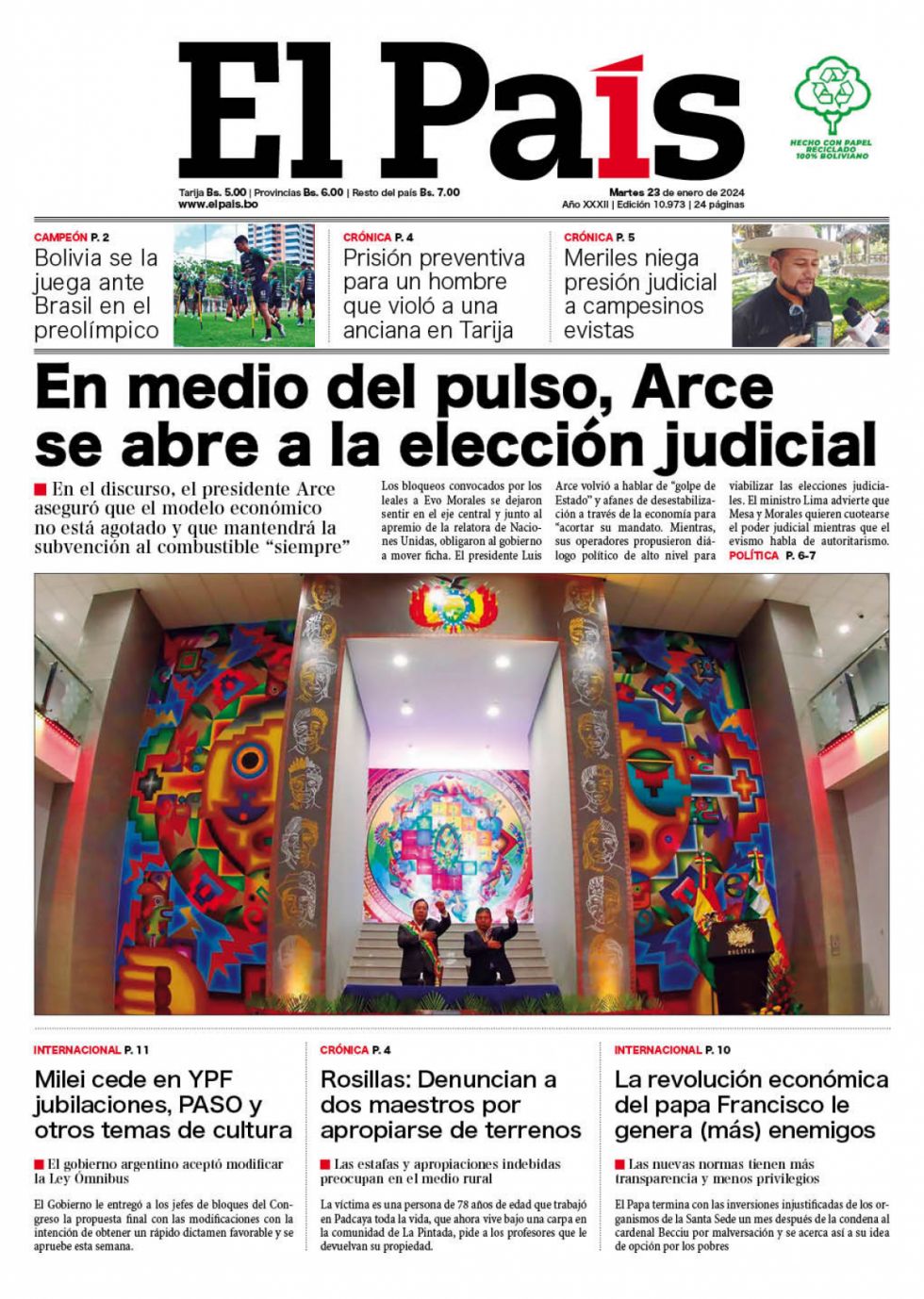 El choque del MAS, Milei, el Vaticano y mucho más: Lee las imprescindibles de hoy