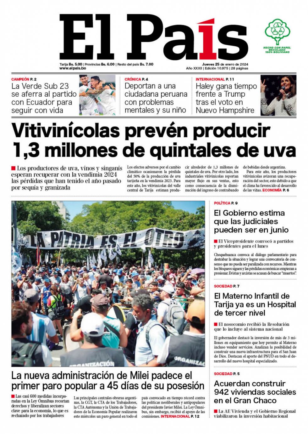 Judiciales en junio; Vendimia en puertas; paro contra Milei y mucho más: Lee las imprescindibles aquí
