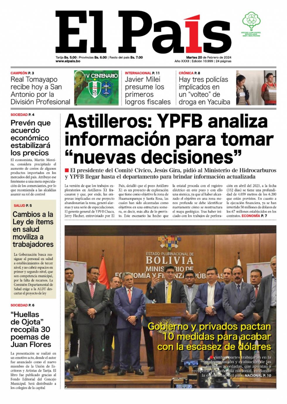 Astilleros; los acuerdos del dólar; la oscura Policía y mucho más: Lee las imprescindibles de hoy
