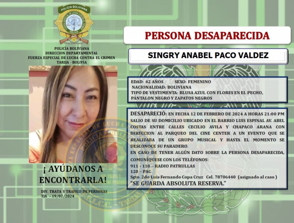 ¿Qué se sabe de la desaparición de Singry Paco?