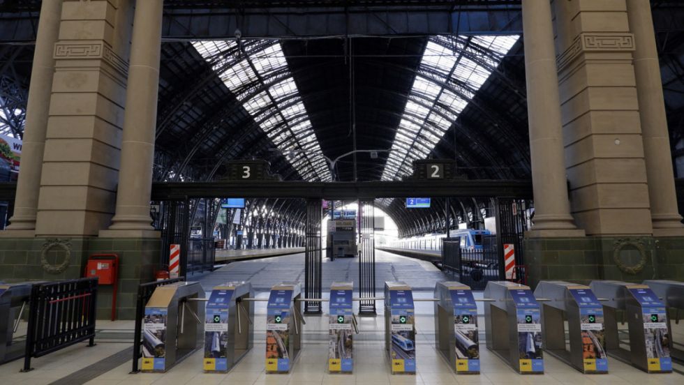 Trabajadores de trenes realizan un paro en Argentina