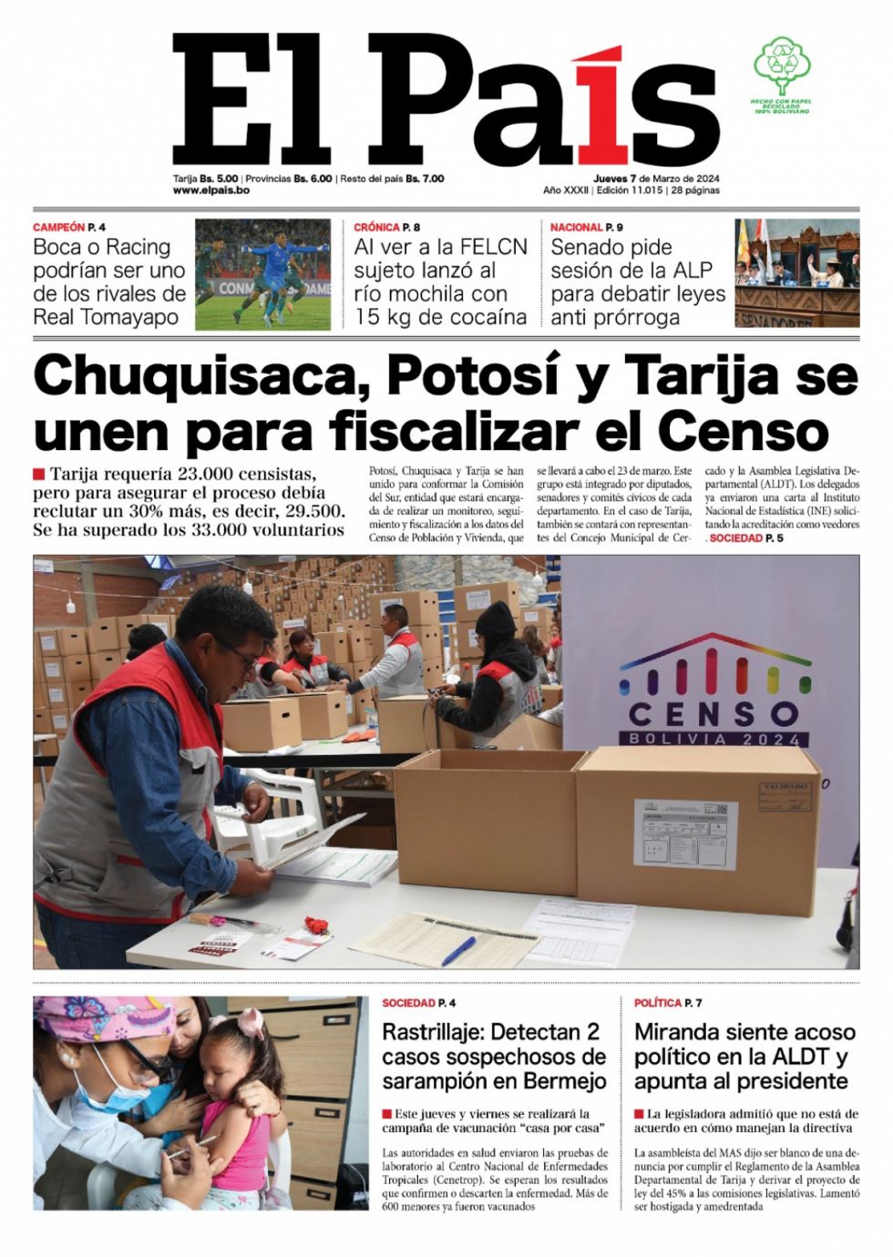 El censo, el acoso a Miranda, el sarampión, la carrera electoral... lee las imprescindibles de hoy