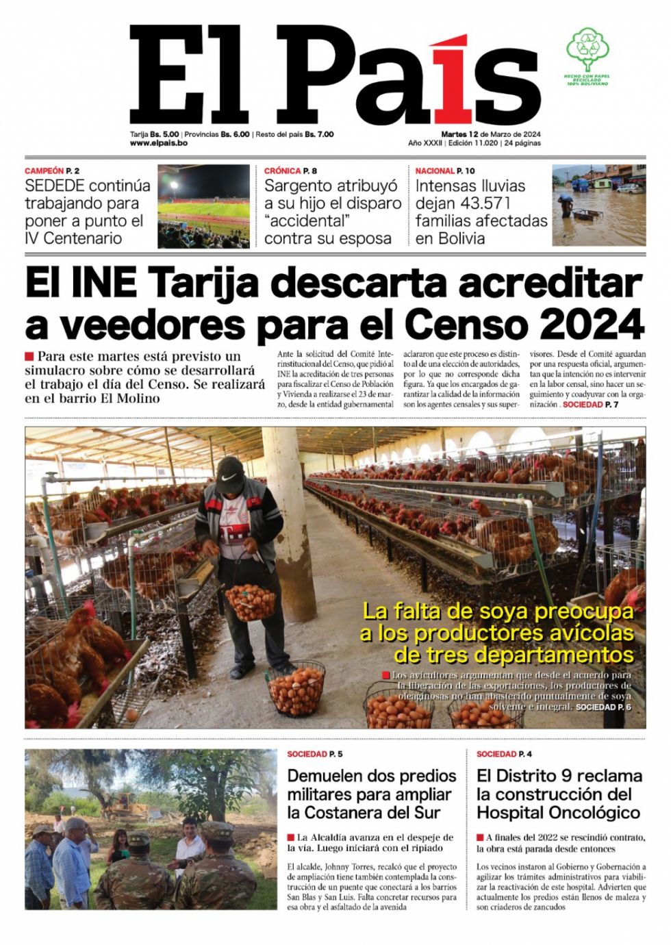 La soya de los pollos, la Costanera, los veedores del censo y mucho más: Lee las imprescindibles aquí