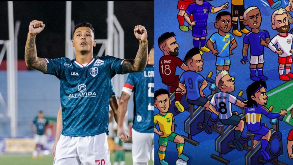 La caricatura de la Sudamericana en la que aparece Graneros junto a las figuras de los otros clubes