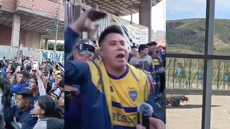 La llegada de Boca a Sucre: Seguidores en el aeropuerto, en caravana y en la puerta del hotel