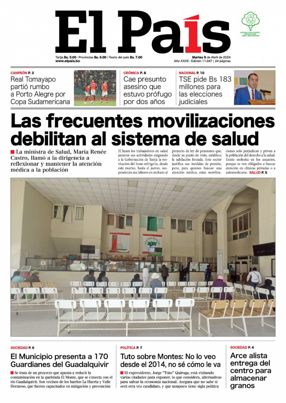 La crisis de salud, Tuto, la no crisis de Arce y mucho más: Lee lkas imprescindibles de hoy
