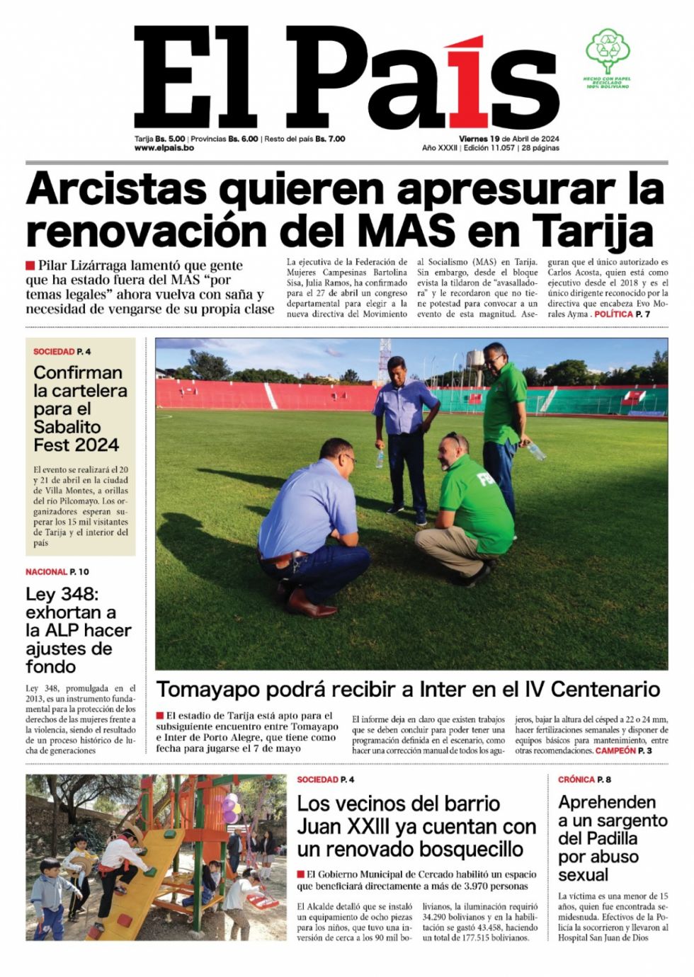 Ataque de Israel, renovar el MAS Tarija, el bosquecillo y el Sabilito Fest: Lee las imprescindibles de hoy