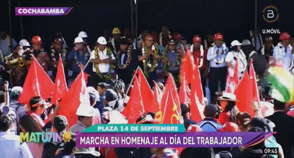 Arce y Choquehuanca lideran la marcha de la COB por el Día del Trabajo