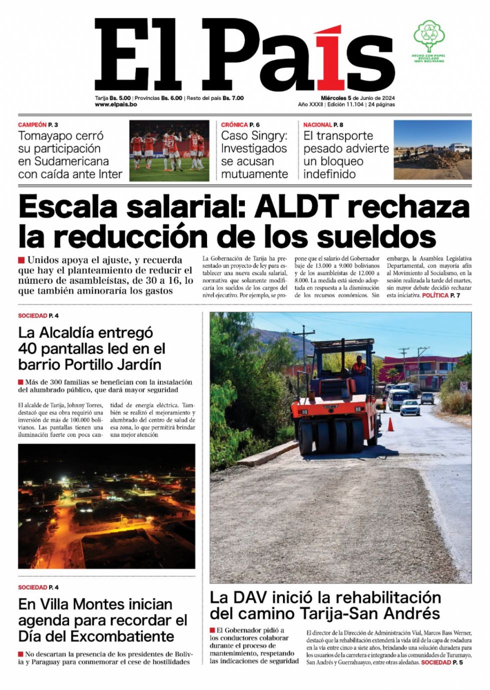 El adiós de Tomayapo, los sueldos de la ALDT, la amenaza del transporte... Lee las imprescindibles