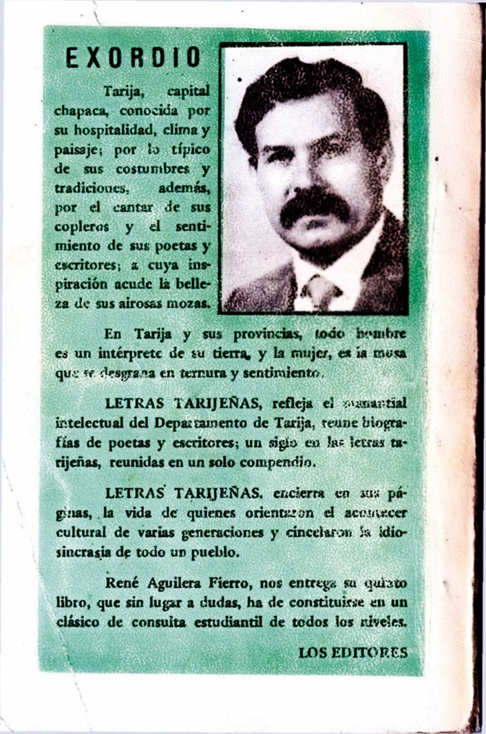 Contratapa “Letras Tarijeñas” 