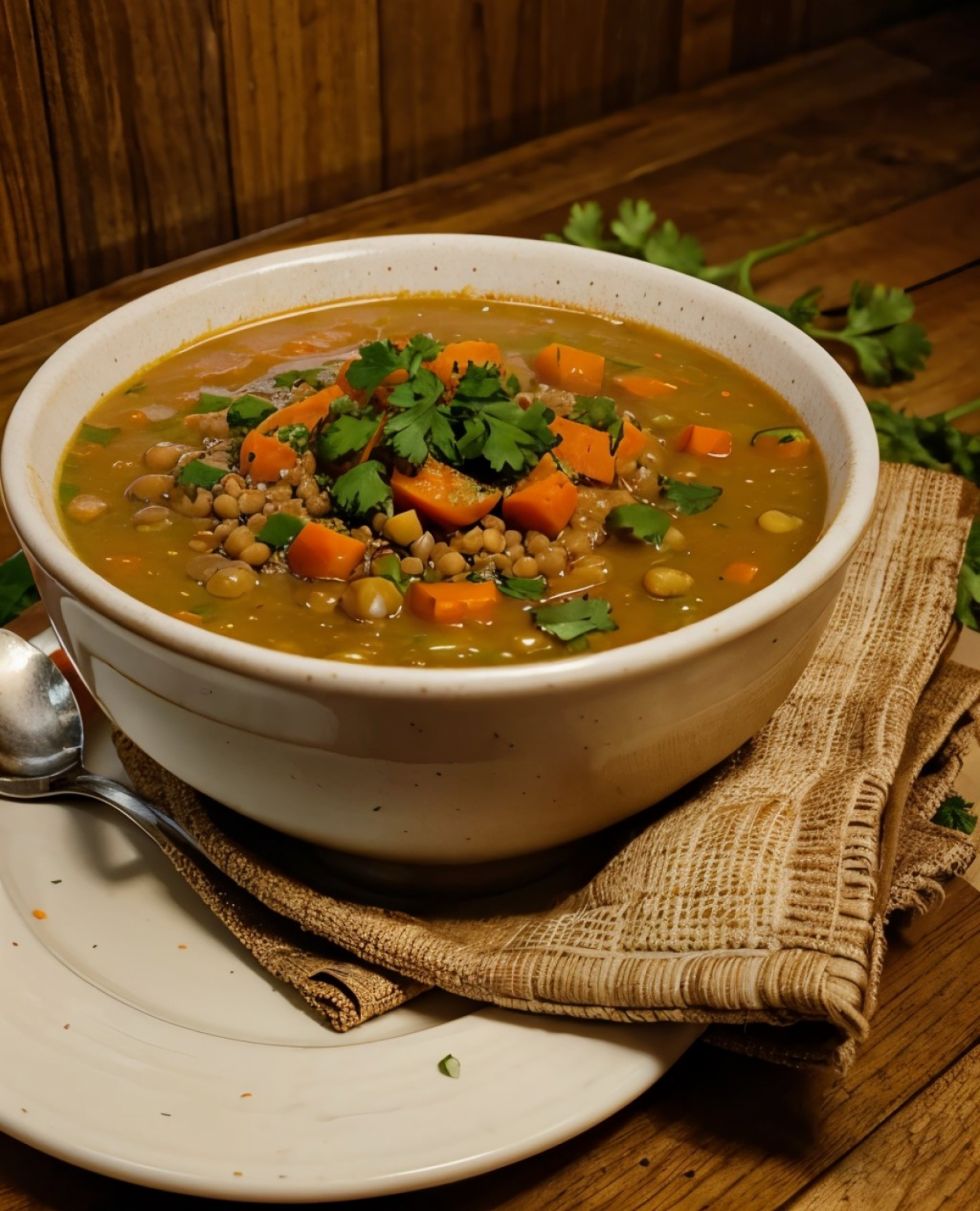 Sopa de lentejas y verduras para combatir el frío
