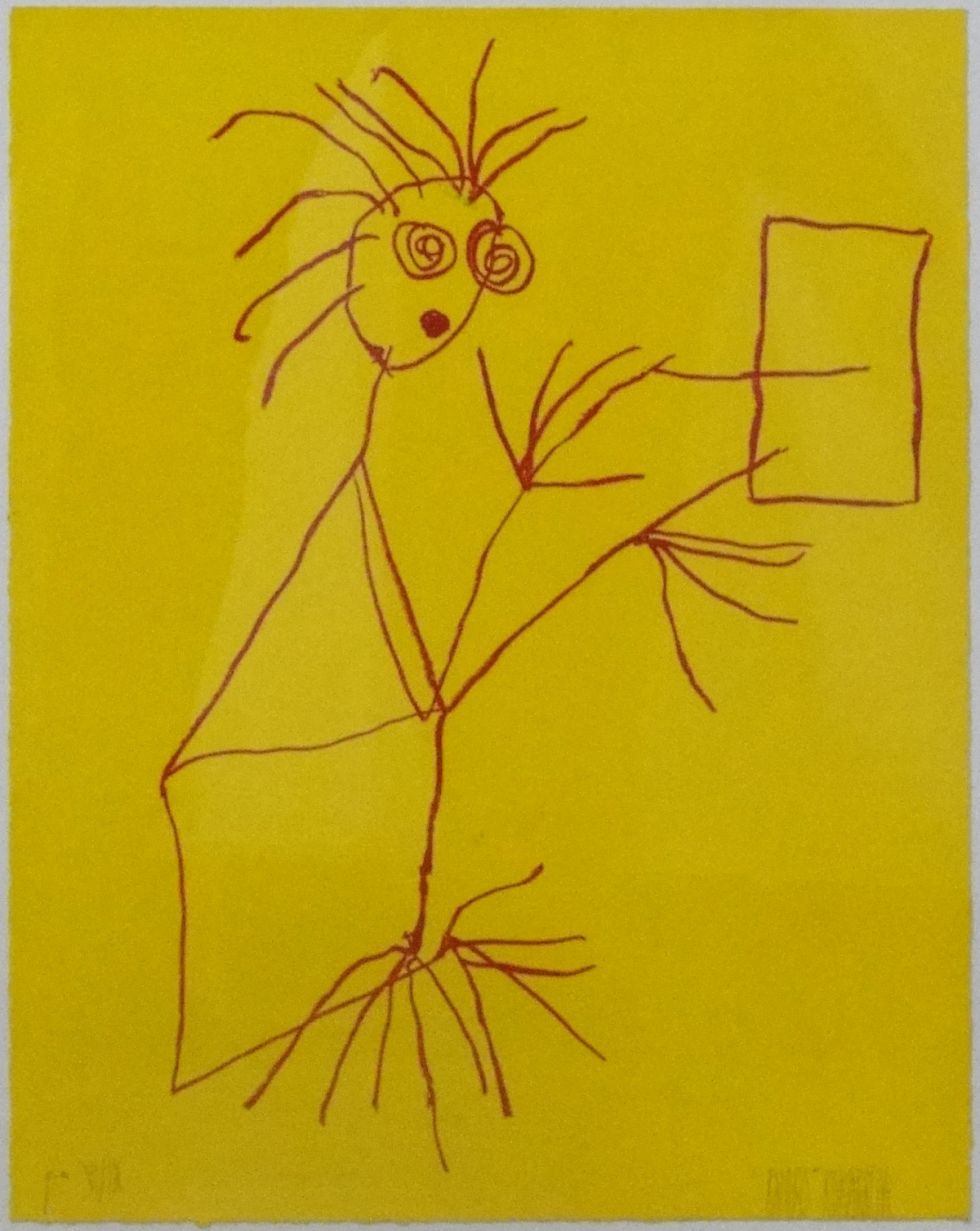 Autorretrato, litografía de Ramiro Cucaracha (Santa Cruz)