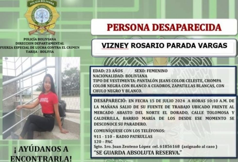 Policía busca a una joven que desapareció el lunes 