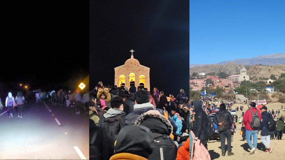 Peregrinos desafiaron al frío para recibir la bendición de la Virgen de Chaguaya