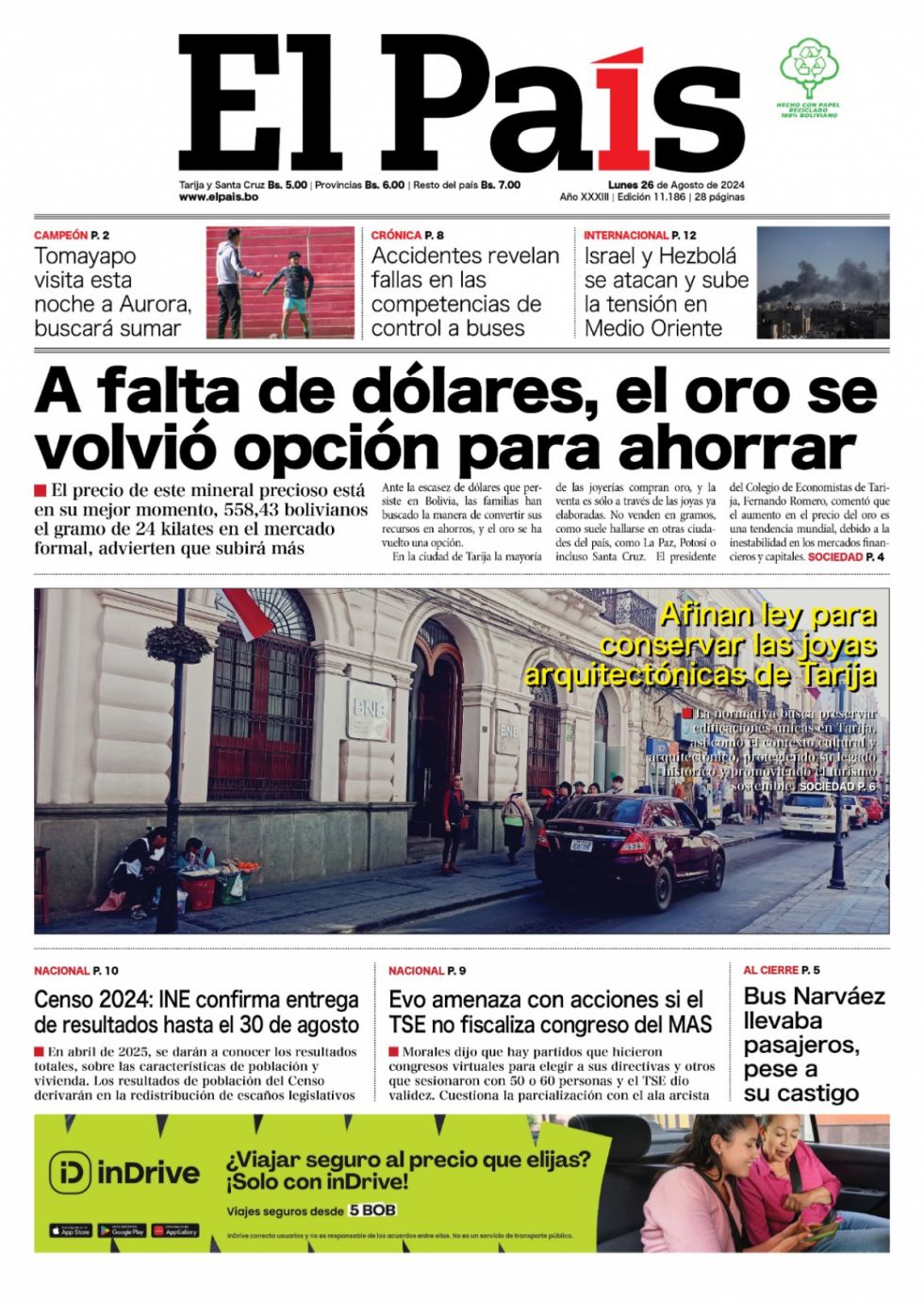Oro por dólar; las fallas del bus; triunfo de Ciclón, Líbano y más: Lee las imprescindibles