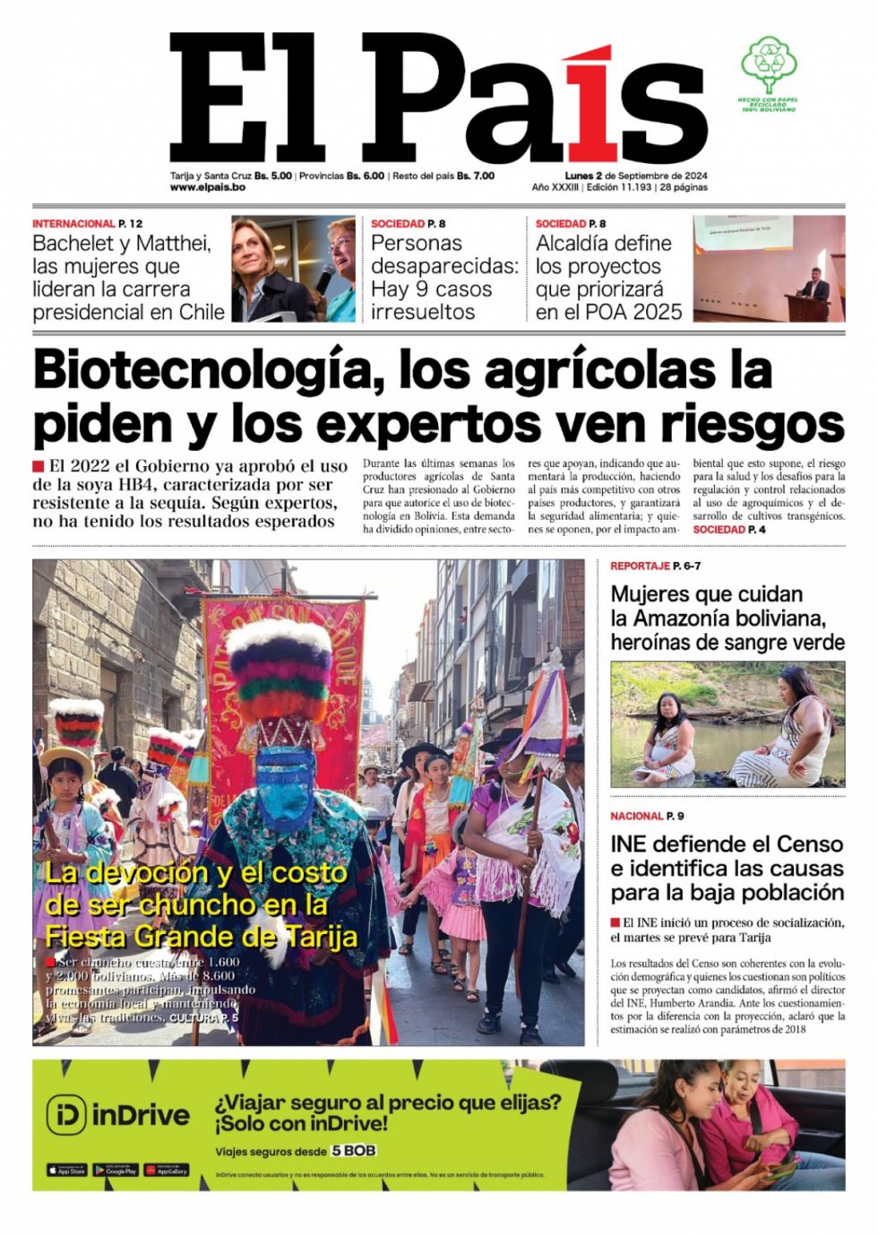 Biotecnología, el presupuesto para ser chuncho, el INE y los resultados del Censo: Lee las imprescindibles 
