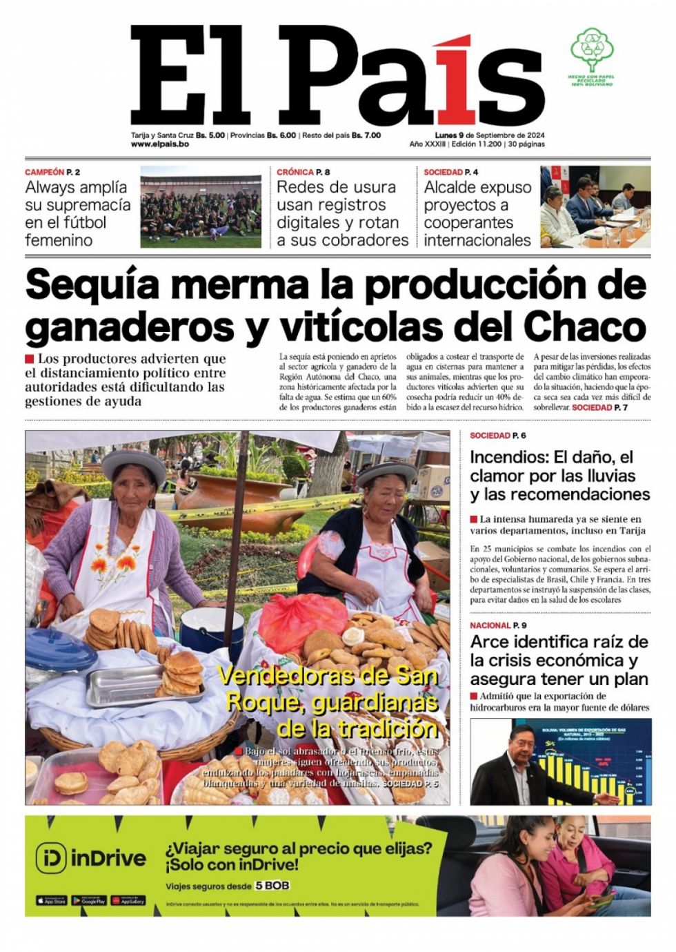 La sequía…otra vez, las explicaciones de Arce, los incendios y las masitas de San Roque: Lee las imprescindibles 