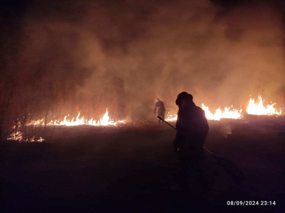 Bomberos se movilizaron por un incendio en Limitas, Yacuiba