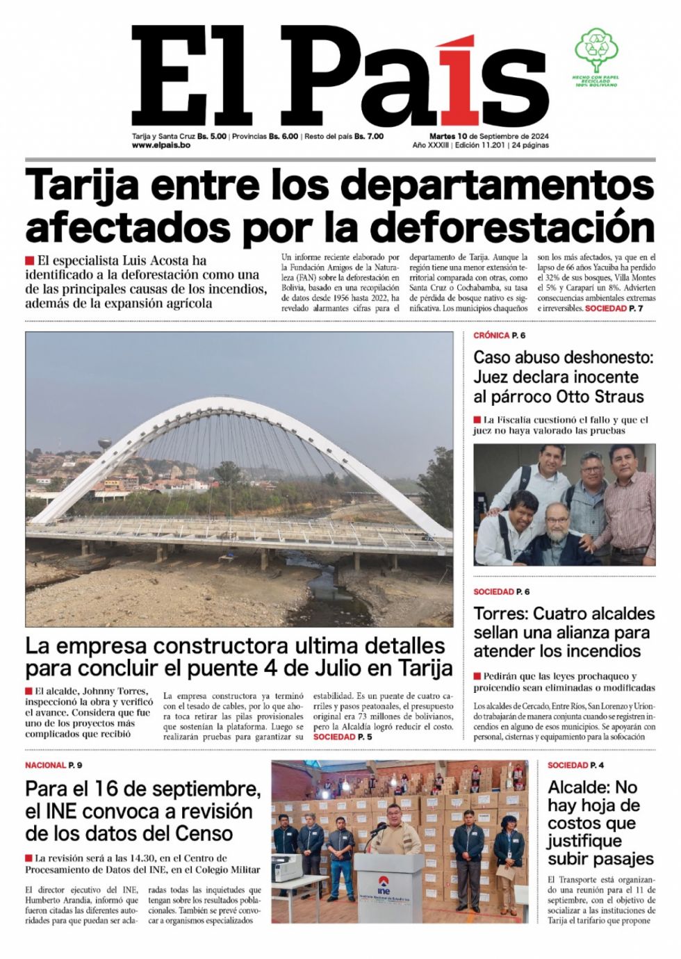 Deforestación en el Chaco, puente 4 de Julio, los pasajes y hoy….la Verde cara a cara contra Chile 