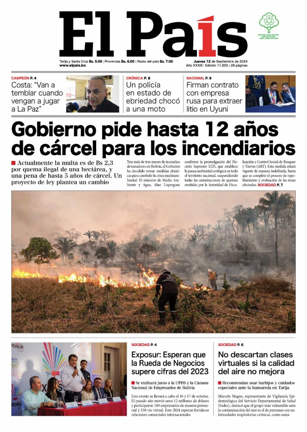 Pausa ambiental, Rueda de Negocios, humareda y más fútbol: Lee las imprescindibles 