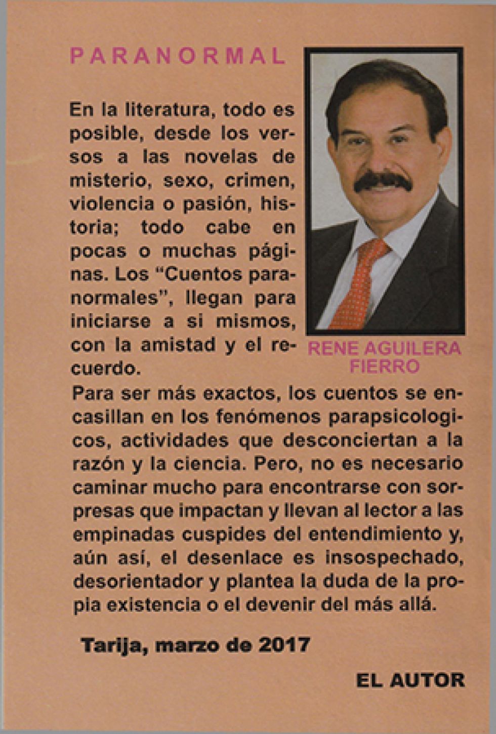 Contra Portada “CUENTOS PARANORMALES”