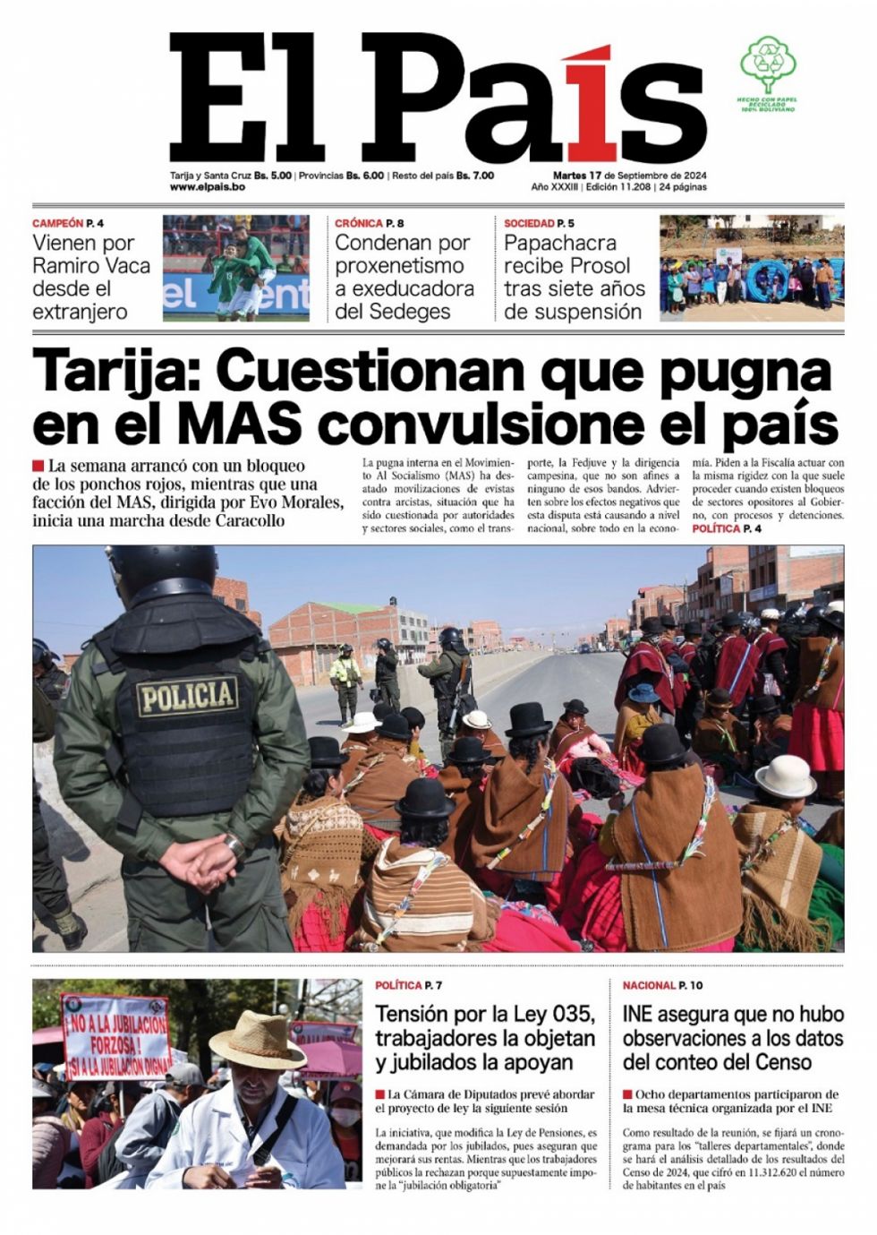 Molestia por los bloqueos, presión por la ley 035, y a Ramiro Vaca lo quieren en el extranjero: Lee las imprescindibles 