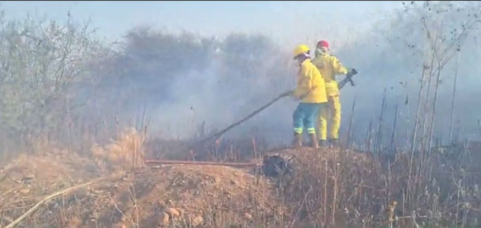 Reportan incendio en Monte Méndez, hay viviendas en riesgo 