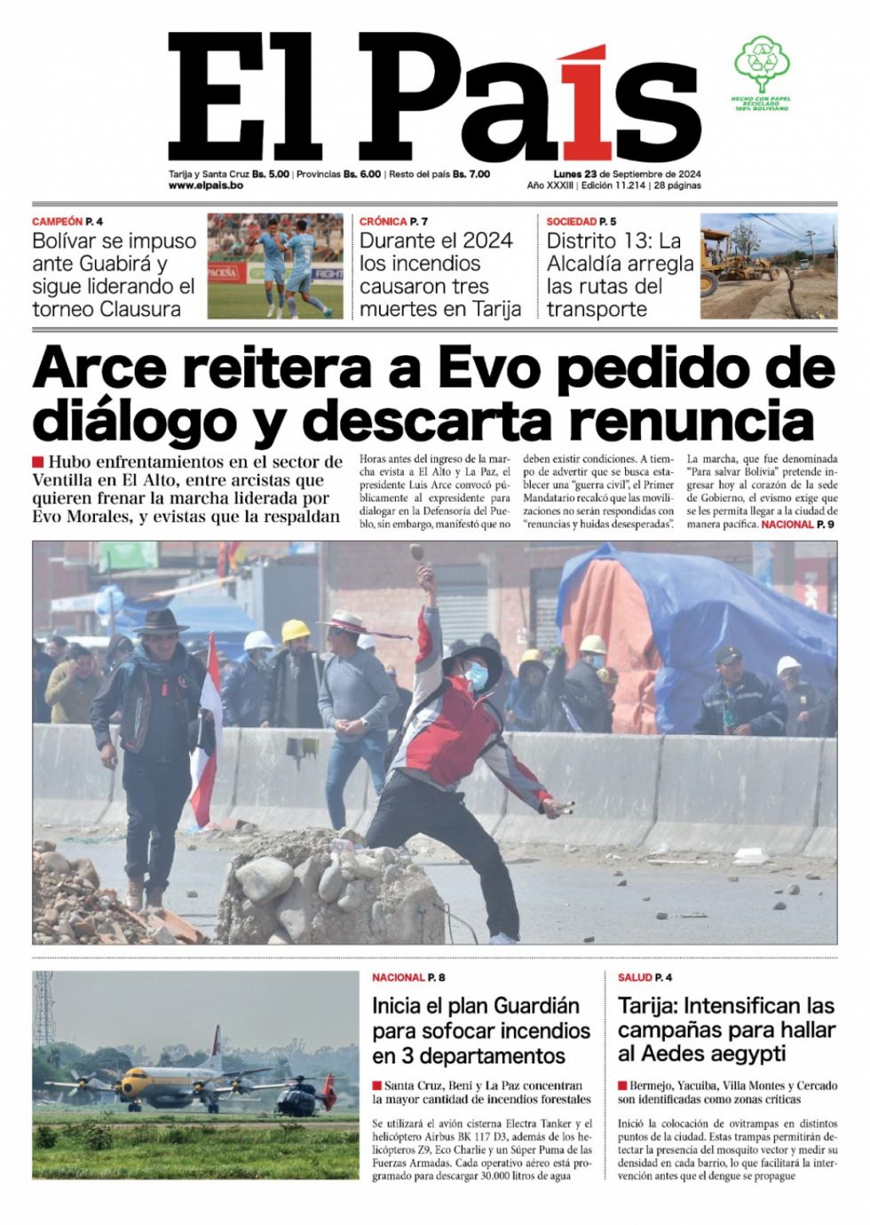 Marcha, diálogo, plan Guardián, dengue y favoritos electorales: Lee las imprescindibles 