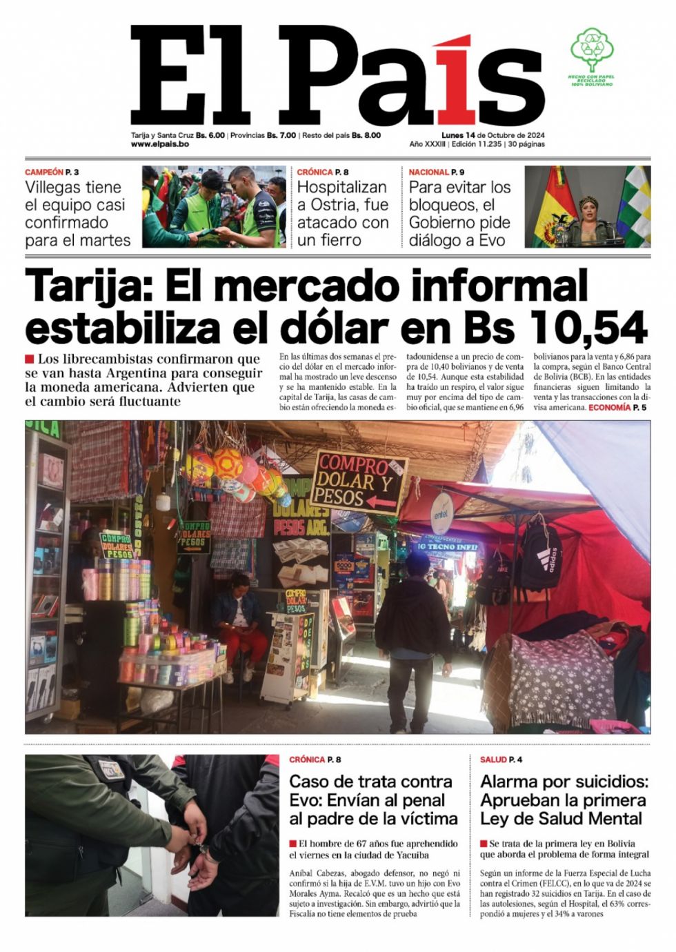 Dólar en 10,54; tratantes y estupradores; el banderazo de la Verde... lee las imprescindibles