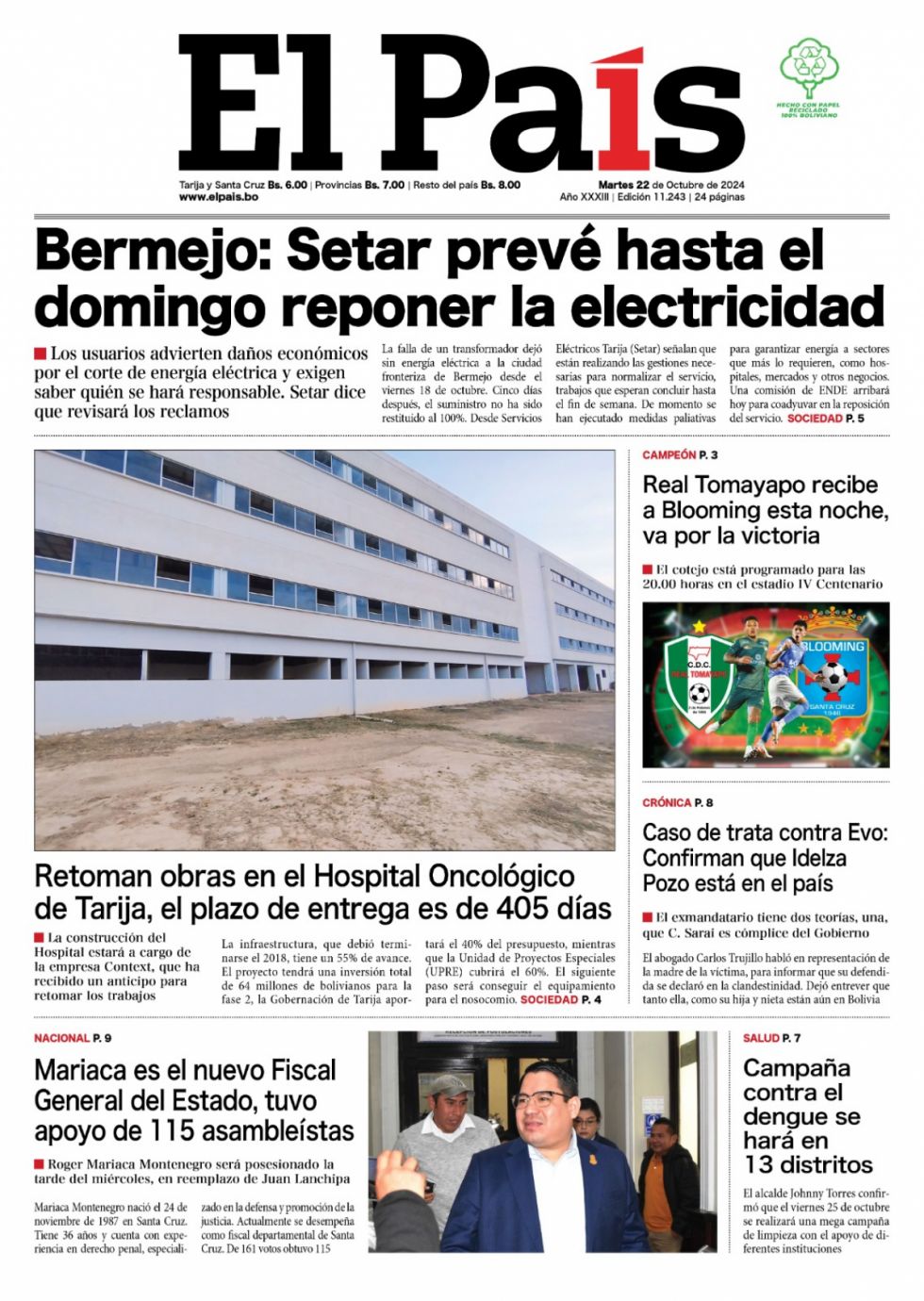 Fiscal "sorpresa", "paciencia" en Bermejo, vuelta al fútbol y más: Lee las imprescindibles