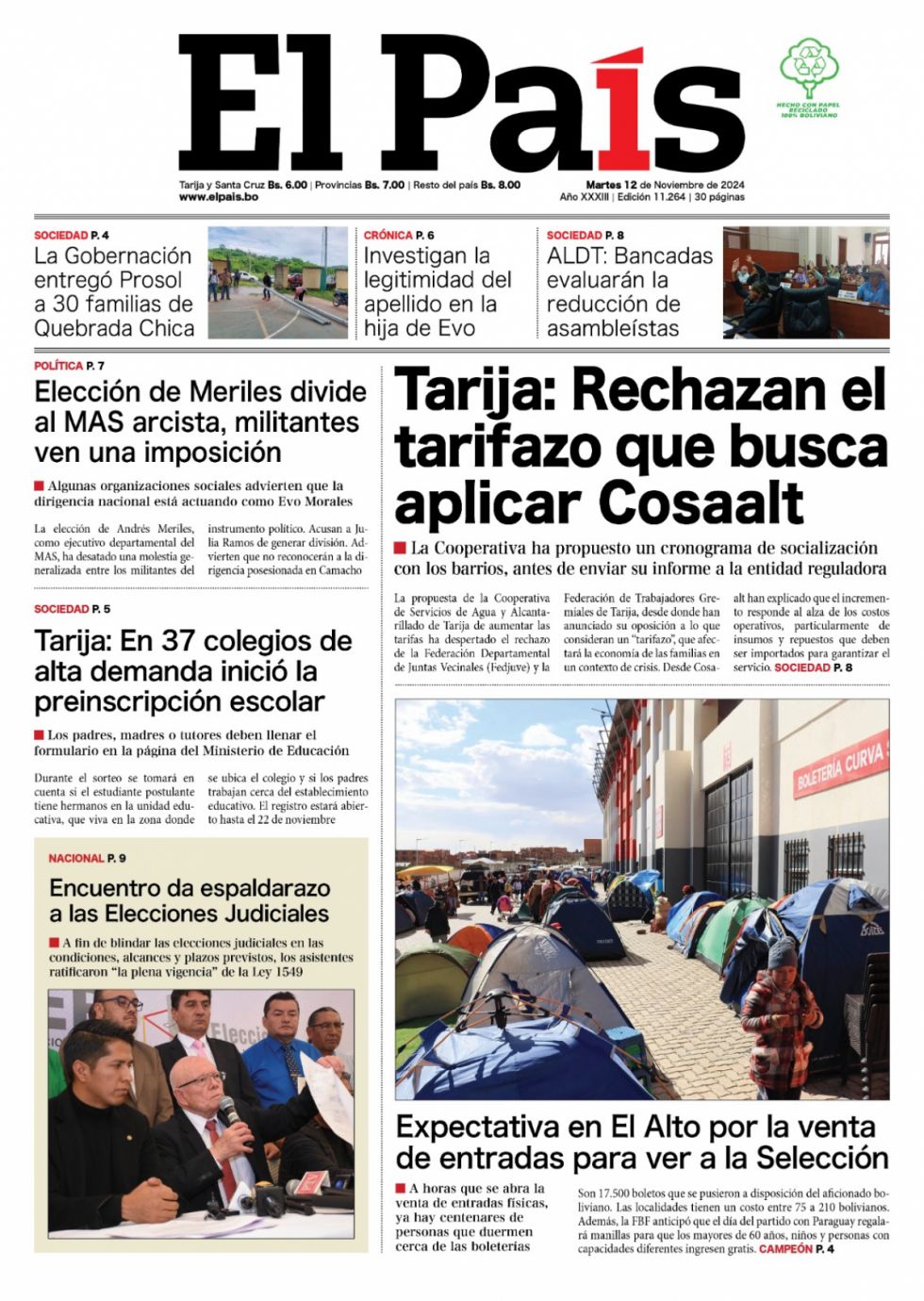 Tarifazo de Cosaalt, pacto anti-TCP, la Verde y más: Lee las imprescindibles