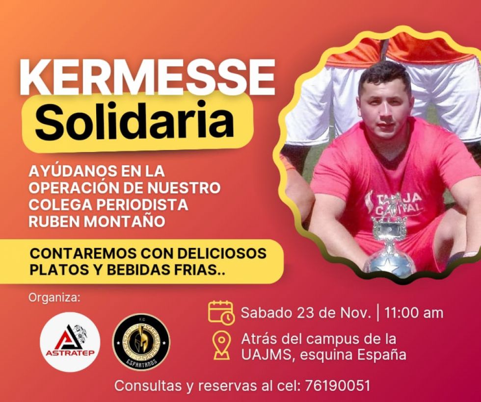 Tarija: Kermesse solidaria por el periodista Rubén Montaño