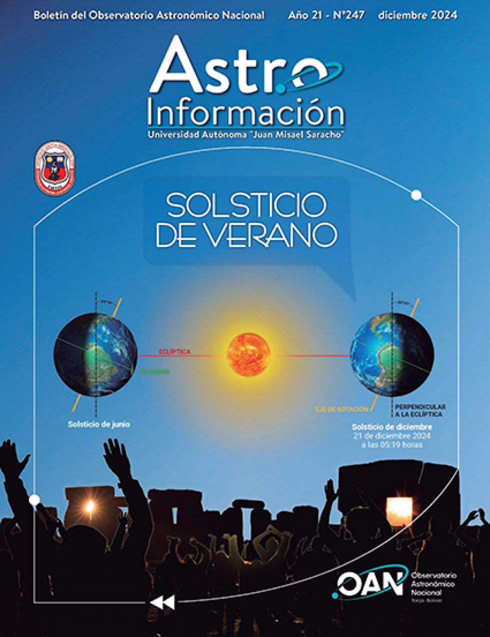 Portada Del Boletín del Observatorio Astronómico Nacional -dic/2004