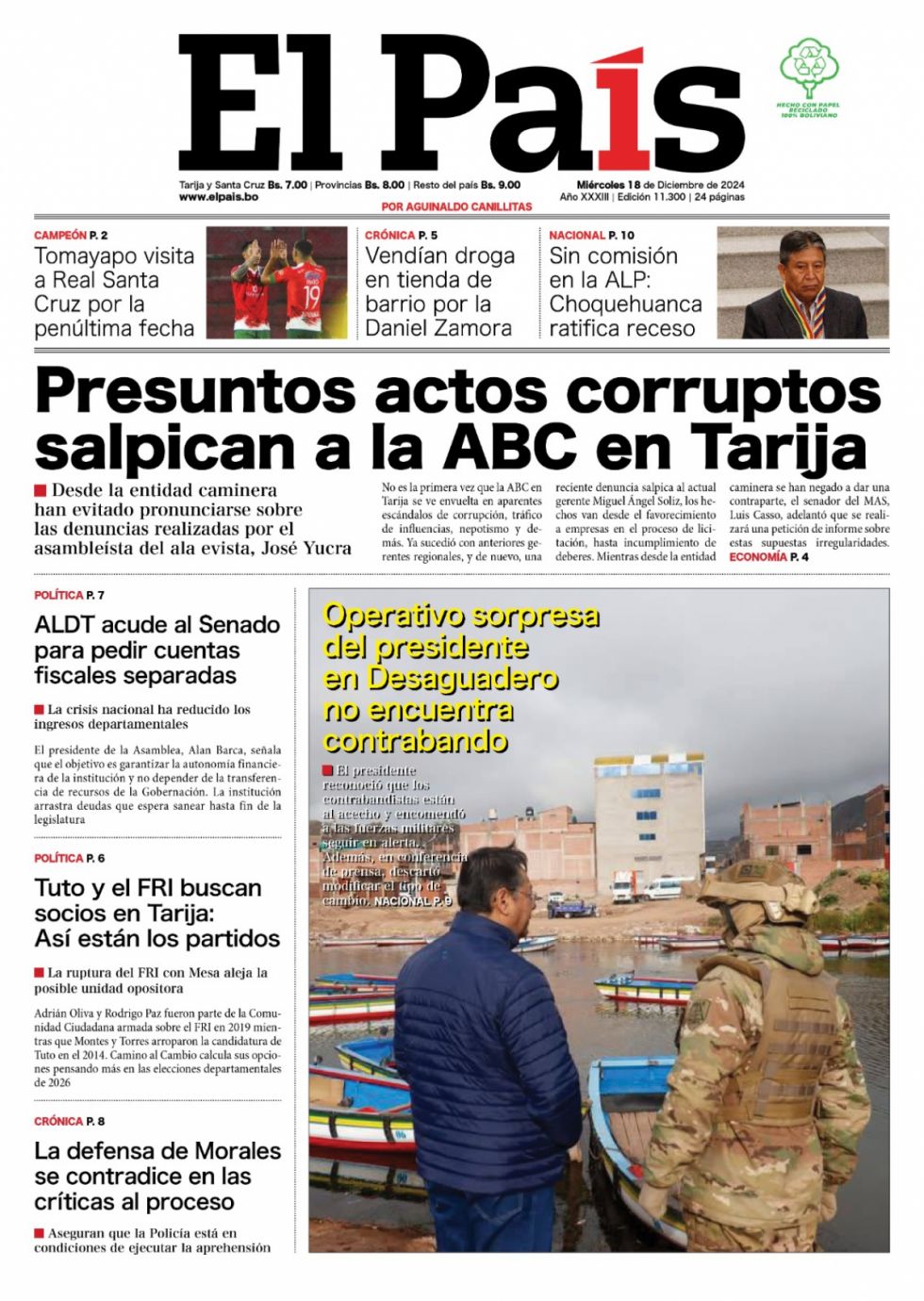 Los negocios de la ABC, Tuto y el FRI, día del Migrante, vacación obligatoria... Lee las imprescindibles