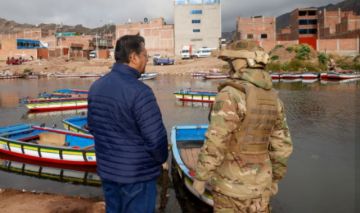Luis Arce realiza una inspección en Desaguadero