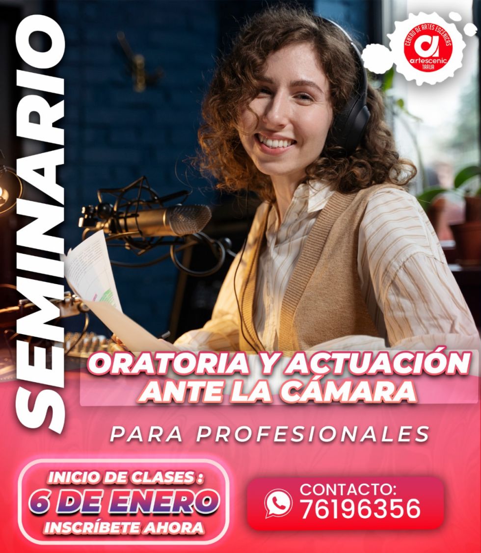 Se viene el Seminario de Oratoria y Actuación ante la Cámara en Artescenic