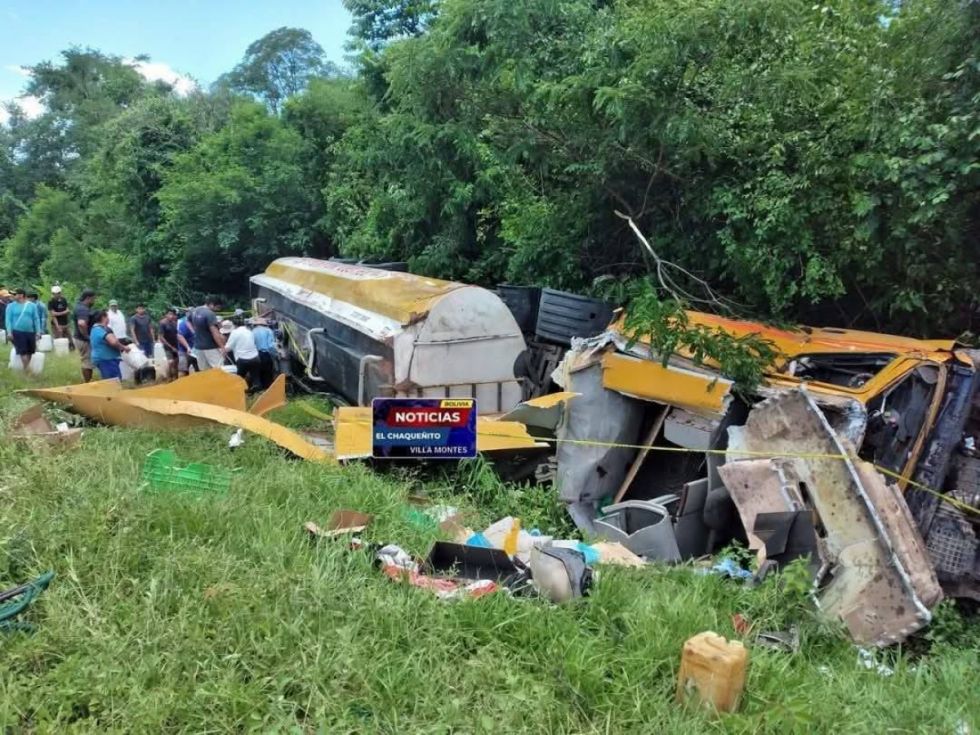 Cisterna cargada con diésel sufre accidente en la ruta Villa Montes-Camiri