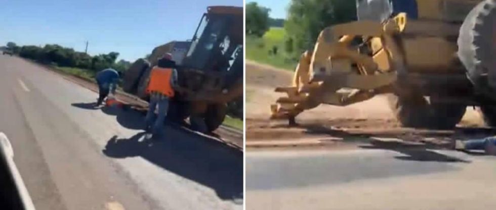 Trabajador muere tras ser arrollado por una motoniveladora