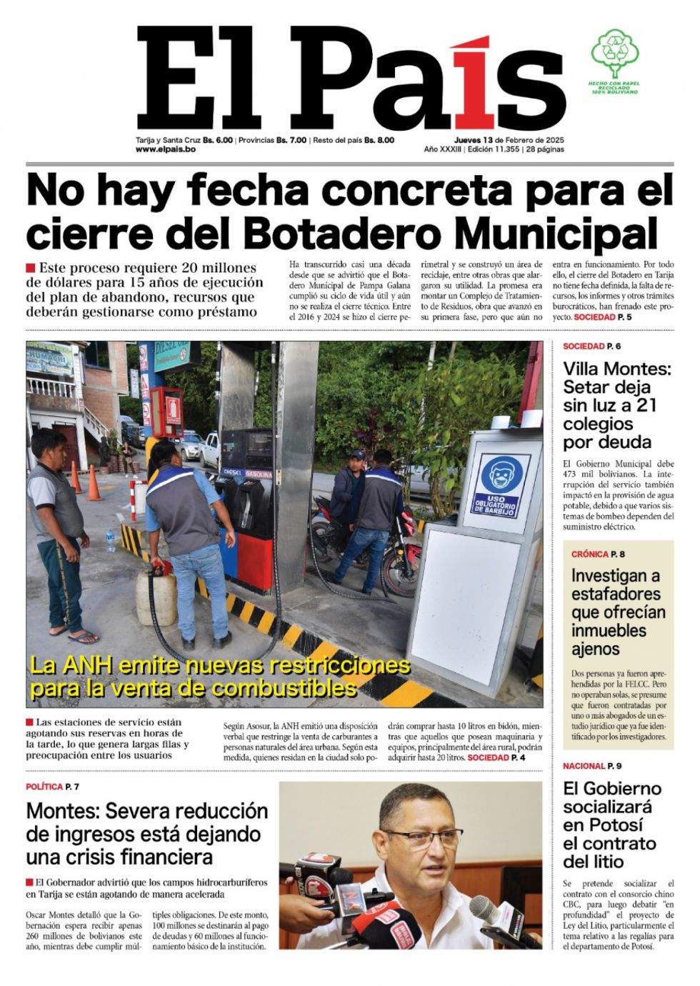 Los residuos sólidos, el litio, el cambio de ministro, el debate perdido... Lee las imprescindibles