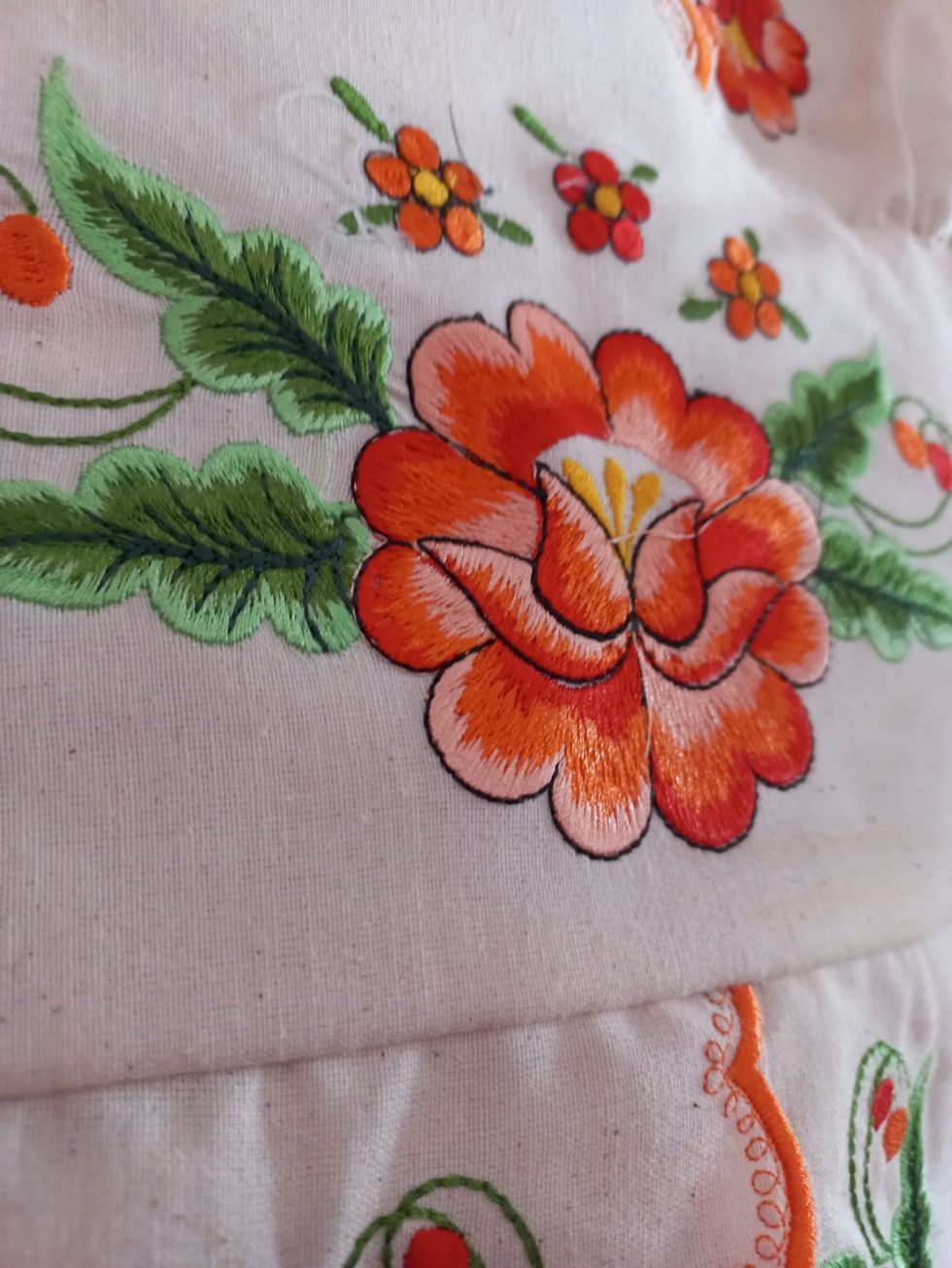 Detalles de una blusa bordada