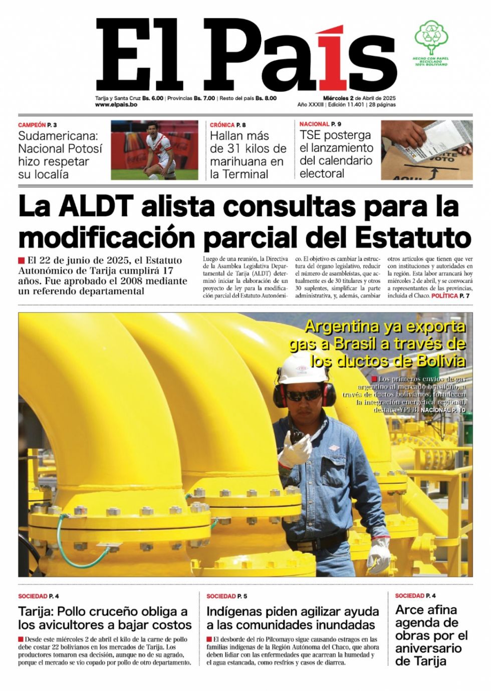 Bolivia sin paro, Claure, Maraude, emergencias y más: Lee las imprescindibles