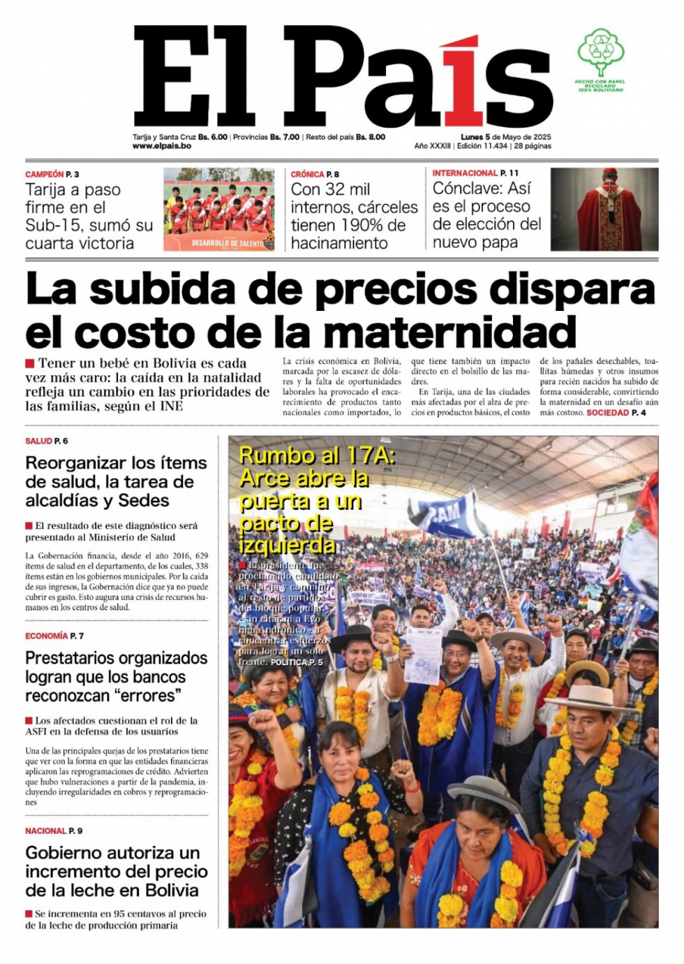 El costo de la maternidad, el "pacto" de izquierdas, el Cónclave, los ítems... lee las imprescindibles