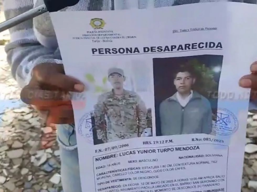 Oficializan denuncia por desaparición de un conscripto del Regimiento Padilla 